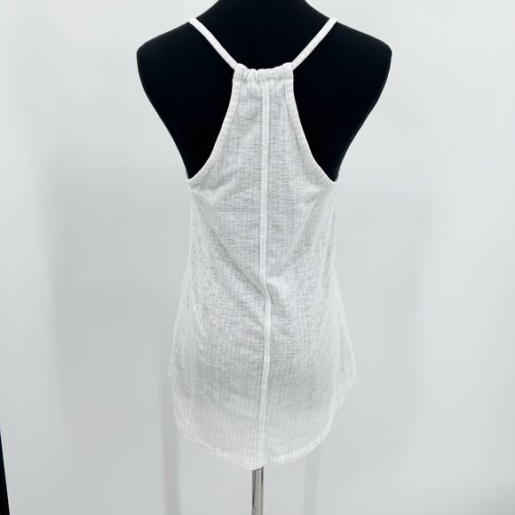 Athleta Tank White Gray Stripe Adjustable Tank Lightweight Activewear Womens  S - Picture 8 of 11